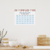 Zeeschelpen Baby Shower Verwachte Datum Poster (Keuken)