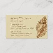 Zeeschelpen Beige Bruine  Snails Coastal Visitekaartje (Achterkant)