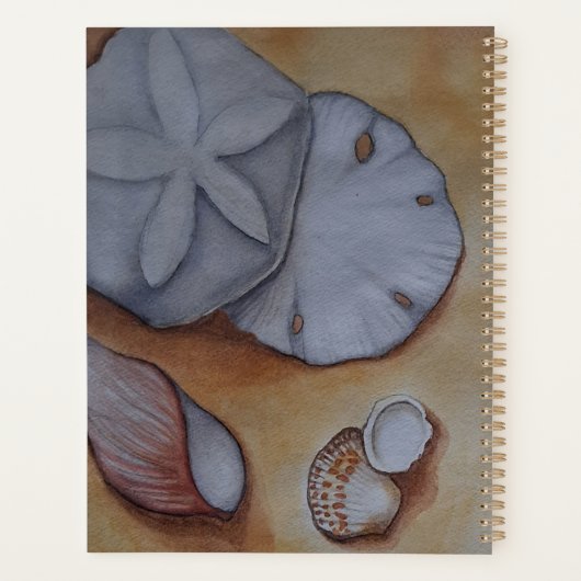 Zeeschelpen bij de Seashore Waterverf Painting Planner (Achterkant)