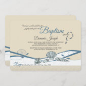 Zeeschelpen bij de Shore Invitation Kaart (Voorkant / Achterkant)