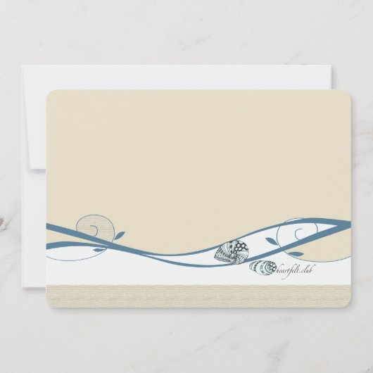 Zeeschelpen bij de Shore Invitation Kaart (Achterkant)