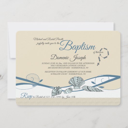 Zeeschelpen bij de Shore Invitation Kaart (Voorkant)