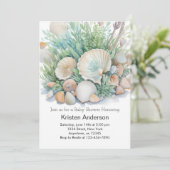 Zeeschelpen bij het Zee Baby shower Kaart (Staand voorkant)