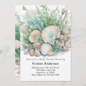 Zeeschelpen bij het Zee Baby shower Kaart (Voorkant / Achterkant)