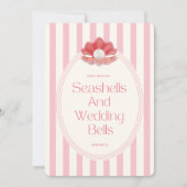 Zeeschelpen & bruiloft belletjes vrijgezellenreisp kaart (Voorkant)