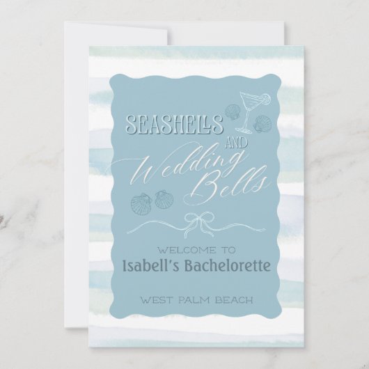 Zeeschelpen & Bruiloftbellen Bachelorette Reisplan Kaart (Voorkant)