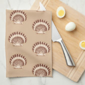 Zeeschelpen — bruin en beige theedoek (Quarter Fold)