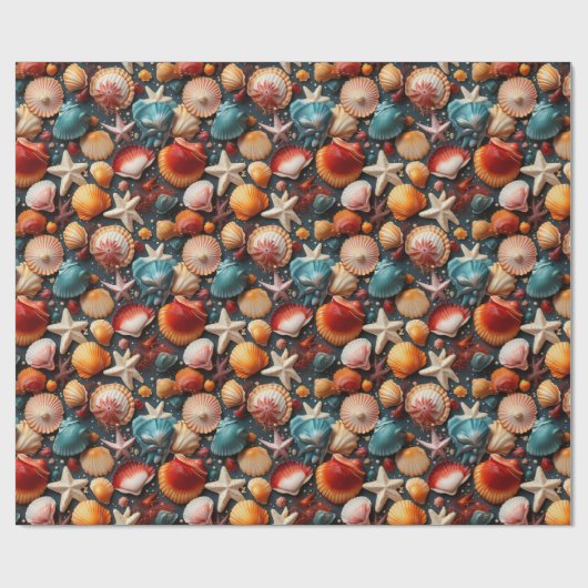 Zeeschelpen Cadeaupapier (Vlak)