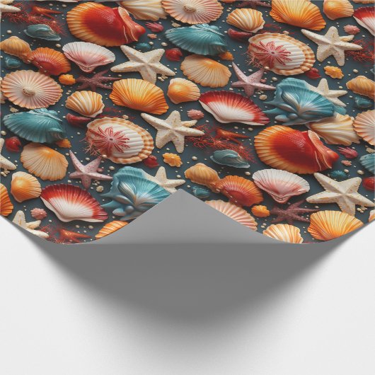 Zeeschelpen Cadeaupapier (Hoek)