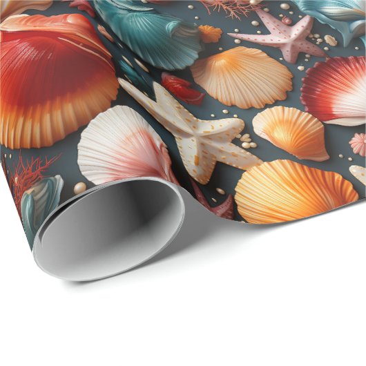 Zeeschelpen Cadeaupapier (Rol Hoek)