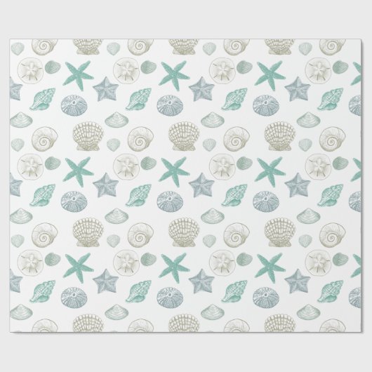 Zeeschelpen Cadeaupapier (Vlak)
