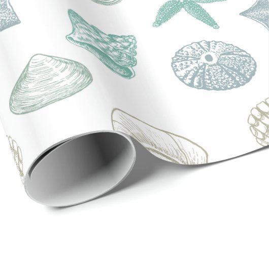 Zeeschelpen Cadeaupapier (Rol Hoek)