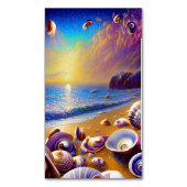 Zeeschelpen Clams Krabben Strand landschap Galaxy Magnetisch Visitekaartje (Voorkant Verticaal)