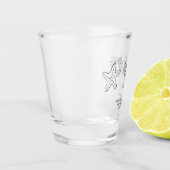 Zeeschelpen & Cocktails Strand Bruidsmeisje Favor Shot Glas (Links)
