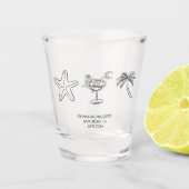 Zeeschelpen & Cocktails Strand Bruidsmeisje Favori Shot Glas (Voorkant)