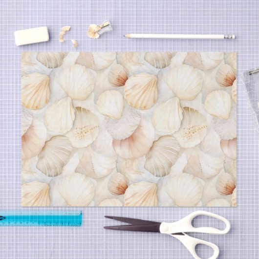 Zeeschelpen Crème Zand Ivoorstrand Trouwfeest Tissuepapier (Craft)