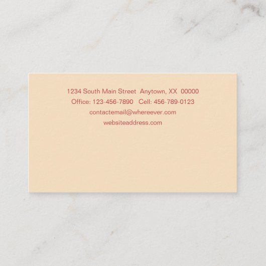 Zeeschelpen en planken visitekaartje (Achterkant)