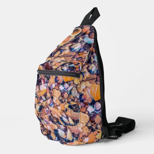Zeeschelpen en steentjes Print Cut Sew Bag Sling Bag (Rechterhoek)