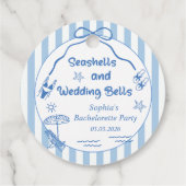 Zeeschelpen en Trouwbellen Bachelorette Feest Bedankjes Labels (Achterkant)