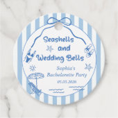 Zeeschelpen en Trouwbellen Bachelorette Feest Bedankjes Labels (Voorkant)