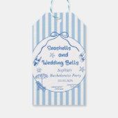 Zeeschelpen en Trouwbellen Bachelorette Feest Cadeaulabel (Achterkant)