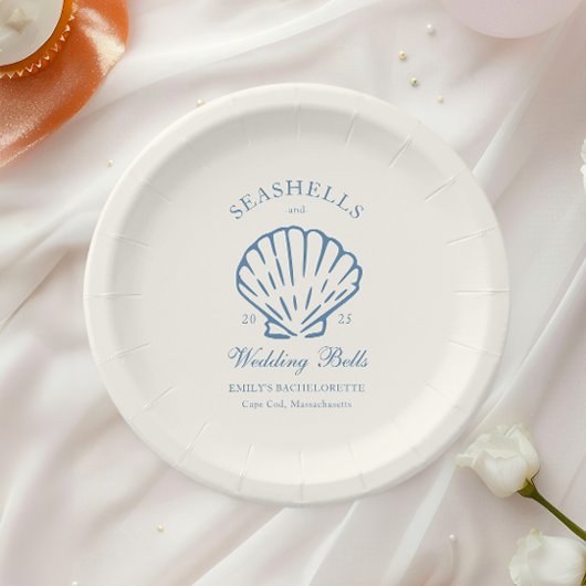 Zeeschelpen en Trouwbellen Bachelorette Feest Papieren Bordje