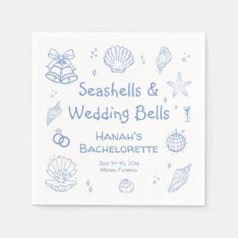 Zeeschelpen en Trouwbellen Bachelorette Feest Servet