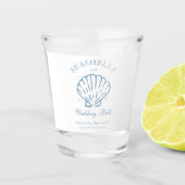 Zeeschelpen en Trouwbellen Bachelorette Feest Shot Glas (Voorkant)