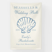 Zeeschelpen en Trouwbellen Bachelorette Feest Spandoek (Verticaal)