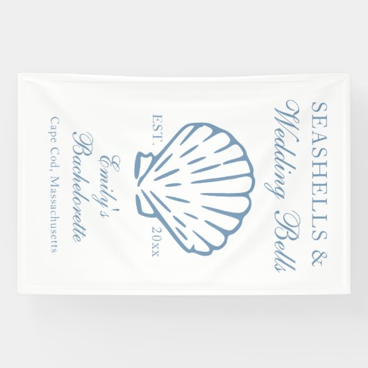 Zeeschelpen en Trouwbellen Bachelorette Feest Spandoek (Horizontaal)