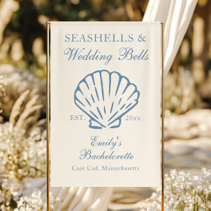 Zeeschelpen en Trouwbellen Bachelorette Feest Spandoek