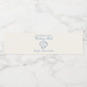 Zeeschelpen en Trouwbellen Bachelorette Feest Waterfles Etiket (Enkel label)