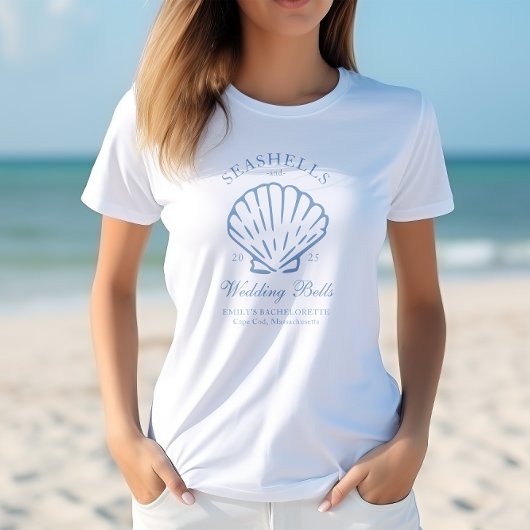 Zeeschelpen en Trouwbellen Bachelorette-feestje T-shirt