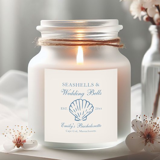 Zeeschelpen en Trouwbellen Bachelorette-feestje Vierkante Sticker