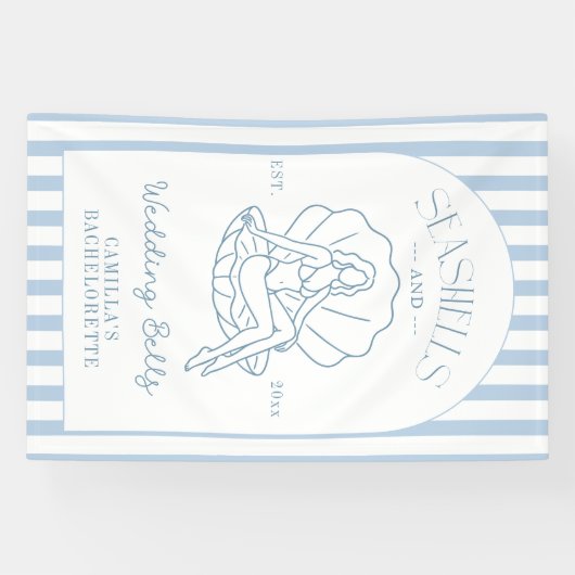 Zeeschelpen En Trouwbellen Bachelorette Spandoek (Horizontaal)