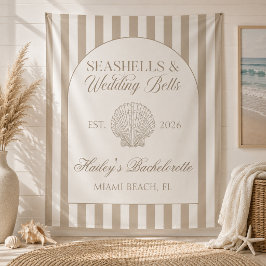Zeeschelpen en Trouwbellen Bachelorette Wandkleed