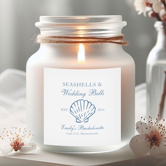 Zeeschelpen en Trouwbellen Bruidsfeestje Vierkante Sticker