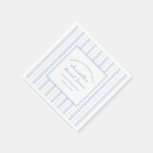 Zeeschelpen en Trouwbellen Bruidsjurk Strand  Servet (Hoek)