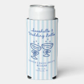 Zeeschelpen en Trouwbellen Kust Bachelorette  Seltzer Blikjeskoeler (Seltzer Voorkant)