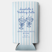 Zeeschelpen en Trouwbellen Kust Bachelorette  Seltzer Blikjeskoeler (Voorkant)