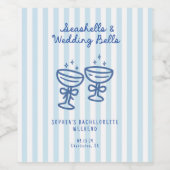 Zeeschelpen en Trouwbellen Kust Bachelorette  Wijn Etiket (Enkel label)