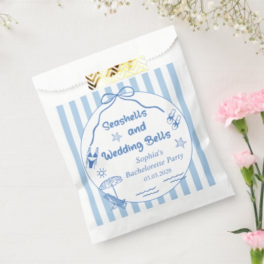Zeeschelpen en Trouwklokken Bachelorette Feest Bedankzakje (Gezegeld)