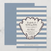 Zeeschelpen en trouwklokken Hand getrokken kust Kaart (Voorkant / Achterkant)