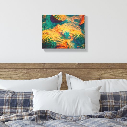 Zeeschelpen en Zand Canvas Print (Insitu (Slaapkamer))
