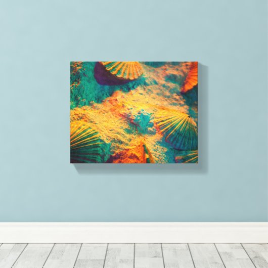 Zeeschelpen en Zand Canvas Print (Insitu (Houten vloer))