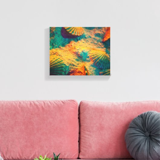 Zeeschelpen en Zand Canvas Print (Insitu (Woonkamer))