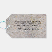 Zeeschelpen en Zand Hart Bruiloft Favor Labels Cadeaulabel (Achterkant Horizontaal)