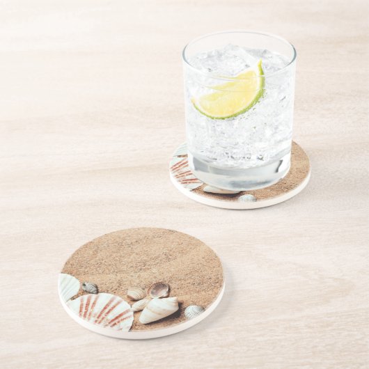 Zeeschelpen en zand Onderzetter (Zijkant)
