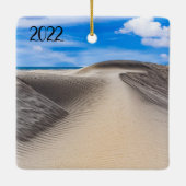 Zeeschelpen en zandduinen keramisch ornament (Achterkant)