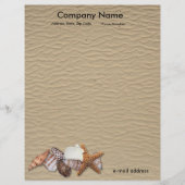 Zeeschelpen en zandstrand gepersonaliseerd briefhoofd (Voorkant)